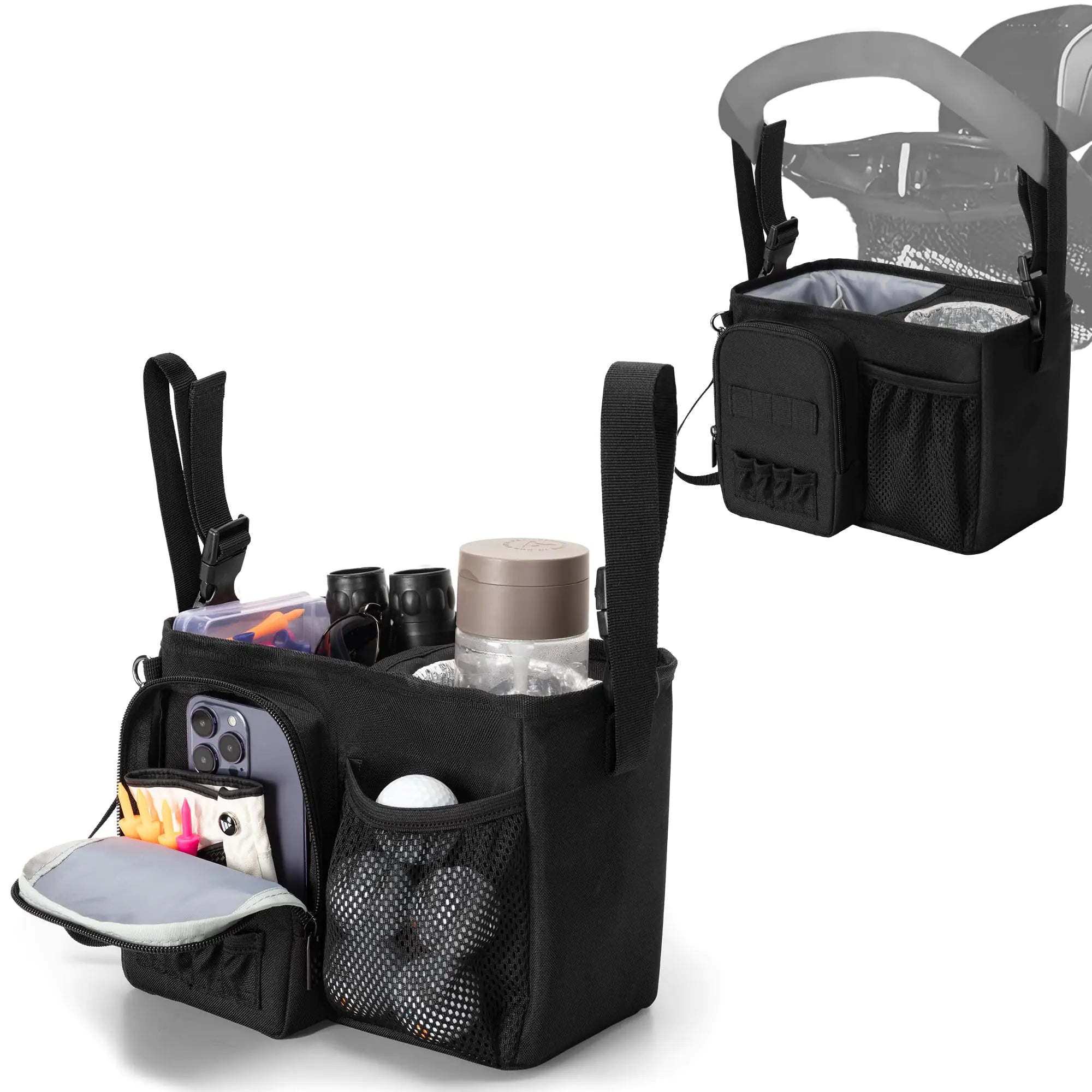 Golf Cart Storage Organizer with Cup Holder