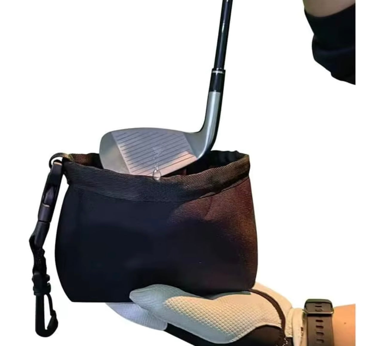 Golf Ball & Club Cleaner Pouch - Portable Cleaning Bag with Clip